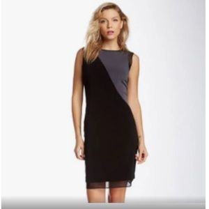 Chic Ellie Tahari Black Scarlette Dress 8 NWT leather casual office business‎